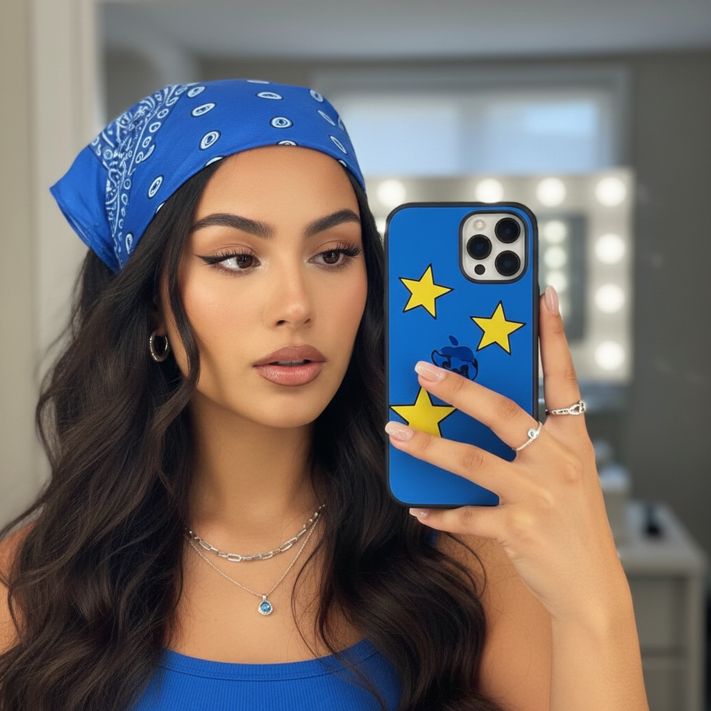 Beauty portrait with custom phone case